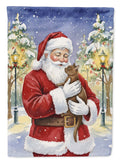 Havana Cat with Santa Claus House Flag 28x40 Porch Sleeve Pole Decorative Outside Yard Banner Artwork Wall Hanging, Polyester