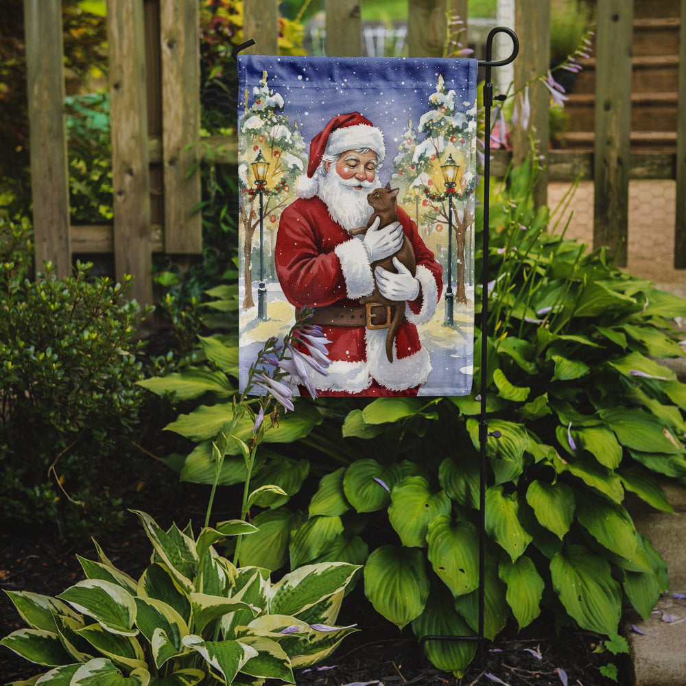 Havana Cat with Santa Claus Garden Flag Mailbox Decorative Yard Banner Outside Patio Artwork for Flower Beds, Garden Size, Multicolor