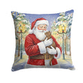 Havana Cat with Santa Claus Decorative Throw Pillow 14x14 Indoor Outdoor Accent Cushion, Fabric Cover with Insert for Sofa, Bed, Porch & Living Room