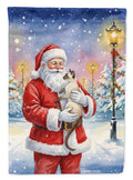 Javanese Cat with Santa Claus Garden Flag Mailbox Decorative Yard Banner Outside Patio Artwork for Flower Beds, Garden Size, Multicolor