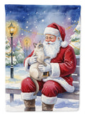 Lilac Point Cat with Santa Claus Garden Flag Mailbox Decorative Yard Banner Outside Patio Artwork for Flower Beds, Garden Size, Multicolor