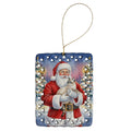 Lynx Point Cat with Santa Claus Porcelain Ornament Christmas Tree Hanging Decorations for Home Christmas Holiday, Rectangle, Gift, Multicolor