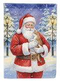 Manx Cat with Santa Claus Garden Flag Mailbox Decorative Yard Banner Outside Patio Artwork for Flower Beds, Garden Size, Multicolor