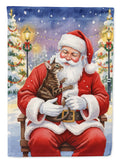 Oriental Shorthair Cat with Santa Claus Garden Flag Mailbox Decorative Yard Banner Outside Patio Artwork for Flower Beds, Garden Size, Multicolor