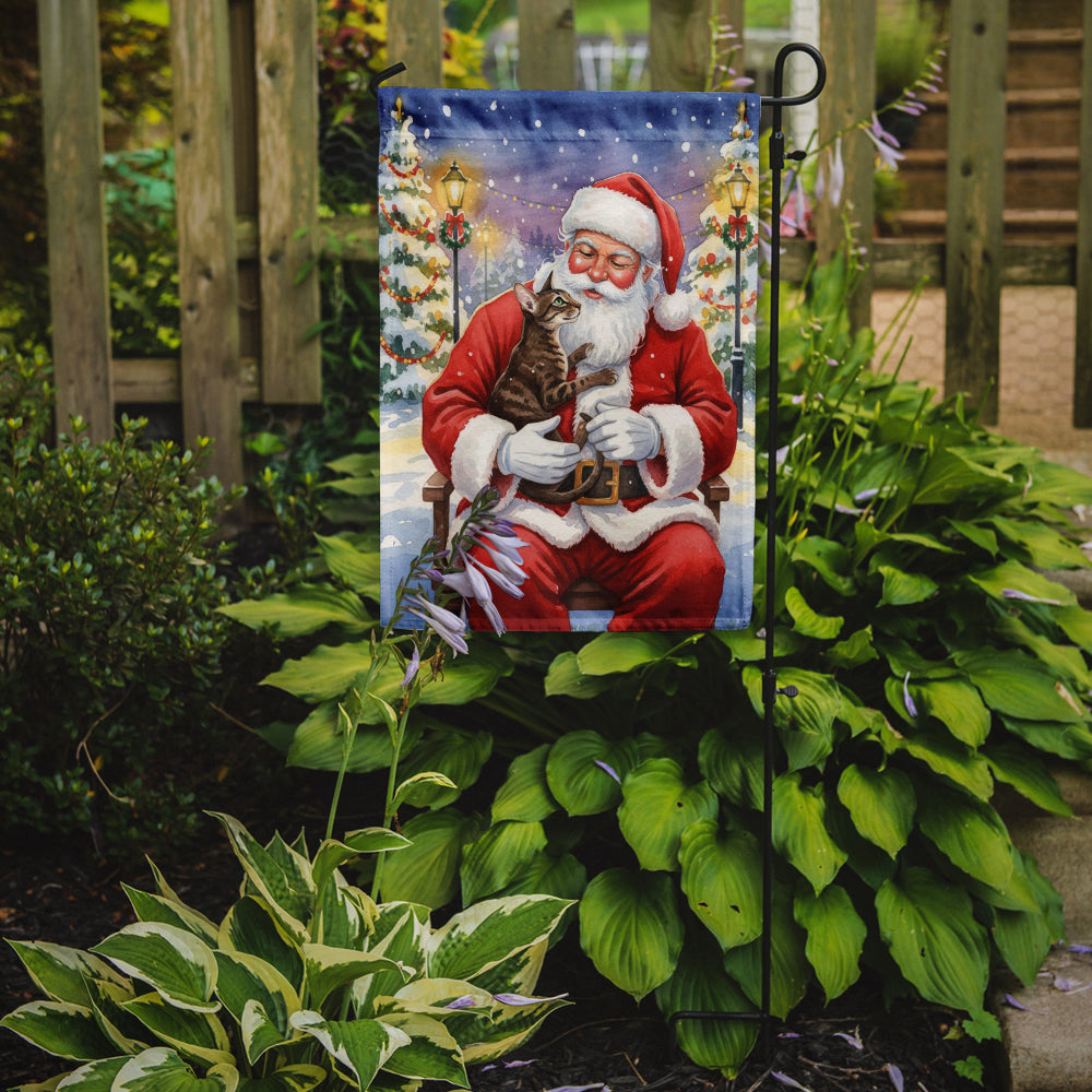 Oriental Shorthair Cat with Santa Claus Garden Flag Mailbox Decorative Yard Banner Outside Patio Artwork for Flower Beds, Garden Size, Multicolor