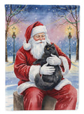 Persian Black Cat with Santa Claus Garden Flag Mailbox Decorative Yard Banner Outside Patio Artwork for Flower Beds, Garden Size, Multicolor