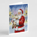 Ragdoll Bicolor Cat with Santa Claus Greeting Cards Pack of 8 Blank Cards with Envelopes Whimsical A7 Size 5x7