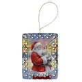 Ragdoll Blue Point Cat with Santa Claus Porcelain Ornament Christmas Tree Hanging Decorations for Home Christmas Holiday, Rectangle, Gift, Multicolor