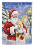 Cream Cat with Santa Claus Garden Flag Mailbox Decorative Yard Banner Outside Patio Artwork for Flower Beds, Garden Size, Multicolor