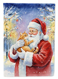 Red Ginger Cat with Santa Claus Garden Flag Mailbox Decorative Yard Banner Outside Patio Artwork for Flower Beds, Garden Size, Multicolor