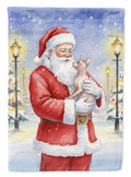 Sphynx Cat with Santa Claus Garden Flag Mailbox Decorative Yard Banner Outside Patio Artwork for Flower Beds, Garden Size, Multicolor
