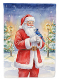 Blue Jay with Santa Claus Garden Flag Mailbox Decorative Yard Banner Outside Patio Artwork for Flower Beds, Garden Size, Multicolor