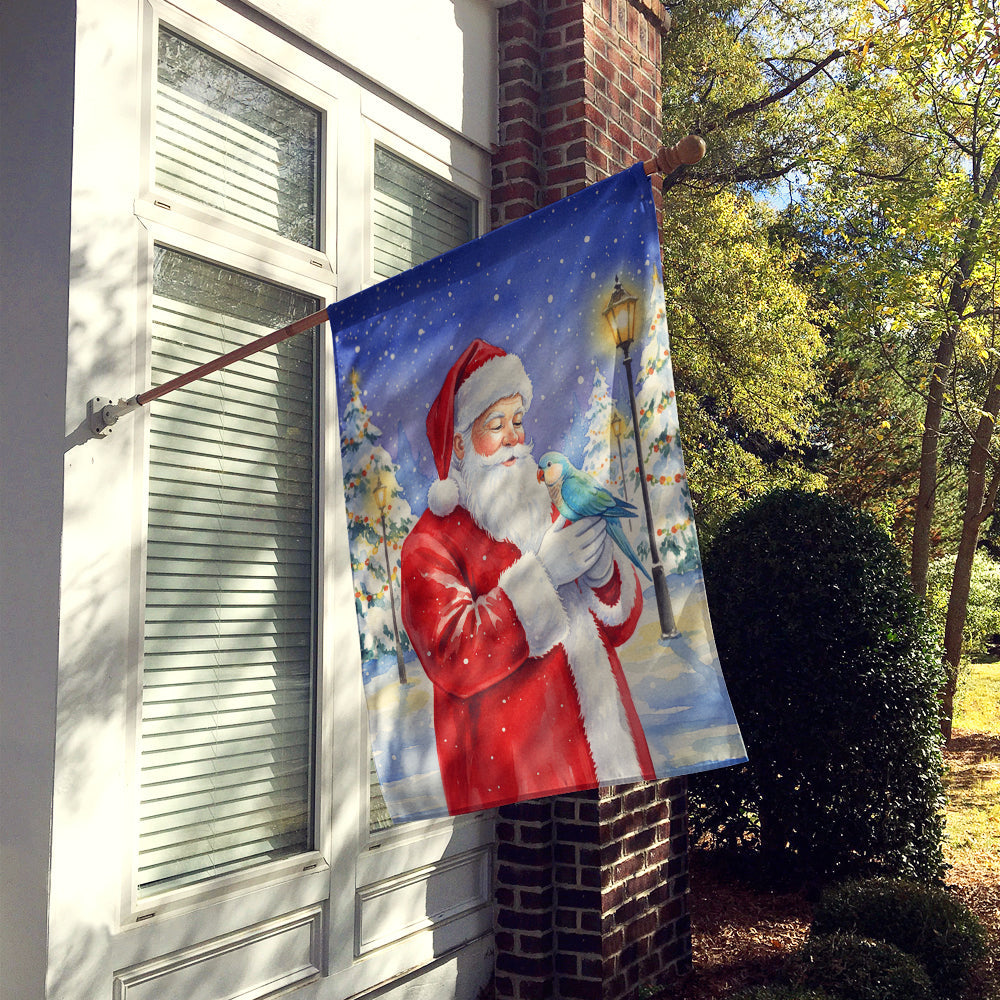 Blue Quaker with Santa Claus House Flag 28x40 Porch Sleeve Pole Decorative Outside Yard Banner Artwork Wall Hanging, Polyester