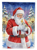 Cockatiel with Santa Claus Garden Flag Mailbox Decorative Yard Banner Outside Patio Artwork for Flower Beds, Garden Size, Multicolor