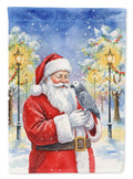 Congo African Grey Parrot with Santa Claus Garden Flag Mailbox Decorative Yard Banner Outside Patio Artwork for Flower Beds, Garden Size, Multicolor