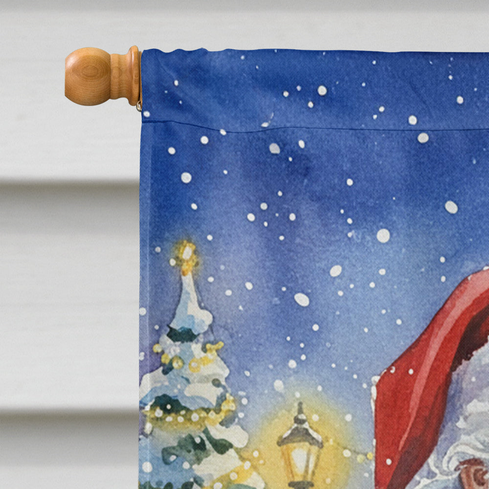 Dove with Santa Claus House Flag 28x40 Porch Sleeve Pole Decorative Outside Yard Banner Artwork Wall Hanging, Polyester