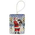 Eagle with Santa Claus Porcelain Ornament Christmas Tree Hanging Decorations for Home Christmas Holiday, Rectangle, Gift, Multicolor