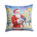 Female Eclectus with Santa Claus Decorative Throw Pillow 18x18 Indoor Outdoor Accent Cushion, Fabric Cover with Insert for Sofa, Bed, Porch & Living Room
