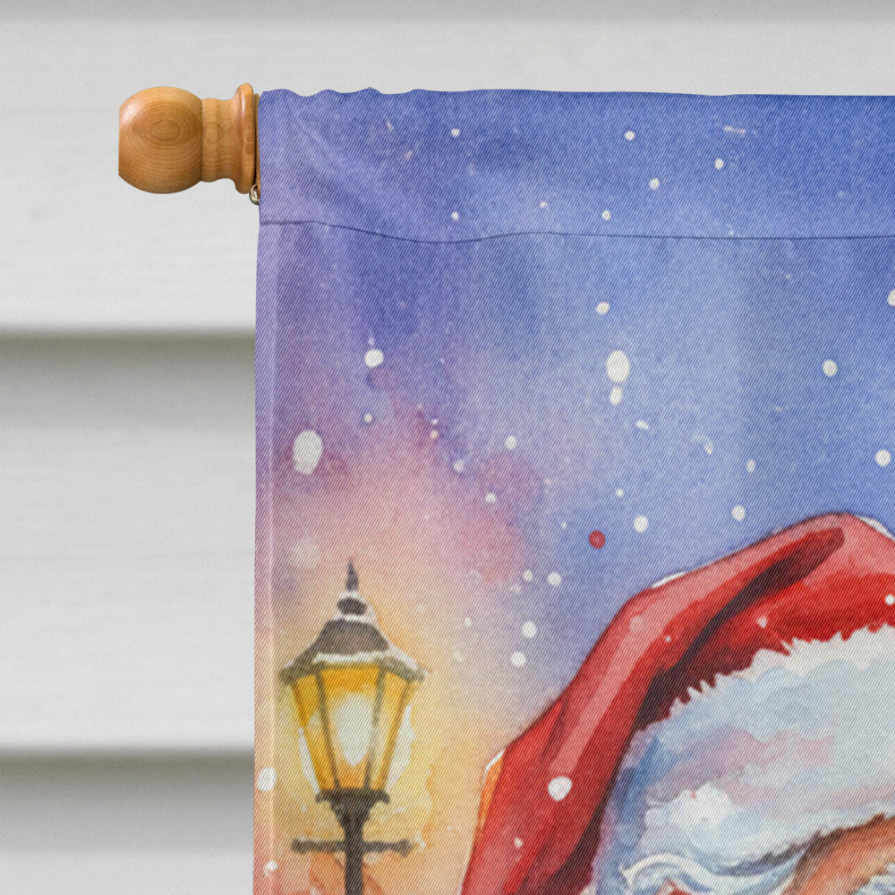 Goldfinch with Santa Claus House Flag 28x40 Porch Sleeve Pole Decorative Outside Yard Banner Artwork Wall Hanging, Polyester