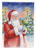 Hahn’s Macaw Parrot with Santa Claus Garden Flag Mailbox Decorative Yard Banner Outside Patio Artwork for Flower Beds, Garden Size, Multicolor