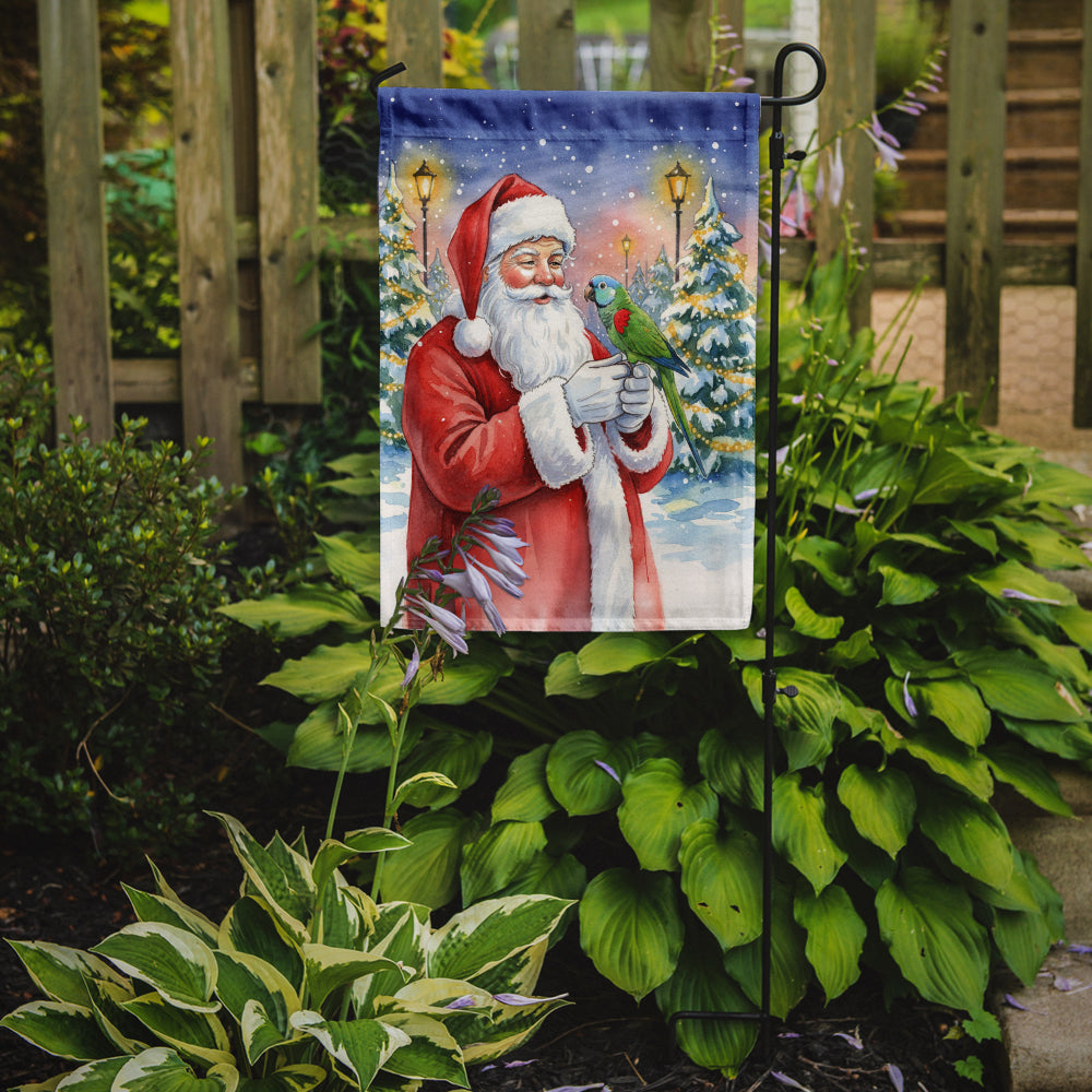 Hahn’s Macaw Parrot with Santa Claus Garden Flag Mailbox Decorative Yard Banner Outside Patio Artwork for Flower Beds, Garden Size, Multicolor