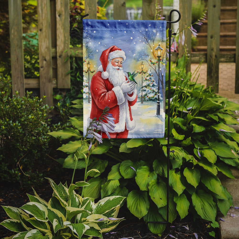 Hummingbird with Santa Claus Garden Flag Mailbox Decorative Yard Banner Outside Patio Artwork for Flower Beds, Garden Size, Multicolor