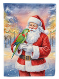 Male Eclectus with Santa Claus Garden Flag Mailbox Decorative Yard Banner Outside Patio Artwork for Flower Beds, Garden Size, Multicolor