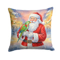 Male Eclectus with Santa Claus Decorative Throw Pillow 14x14 Indoor Outdoor Accent Cushion, Fabric Cover with Insert for Sofa, Bed, Porch & Living Room
