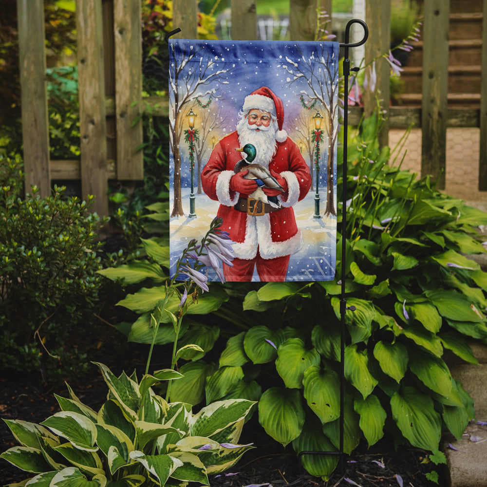Mallard with Santa Claus Garden Flag Mailbox Decorative Yard Banner Outside Patio Artwork for Flower Beds, Garden Size, Multicolor