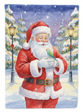 Parrotlet with Santa Claus Garden Flag Mailbox Decorative Yard Banner Outside Patio Artwork for Flower Beds, Garden Size, Multicolor