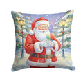 Parrotlet with Santa Claus Decorative Throw Pillow 18x18 Indoor Outdoor Accent Cushion, Fabric Cover with Insert for Sofa, Bed, Porch & Living Room