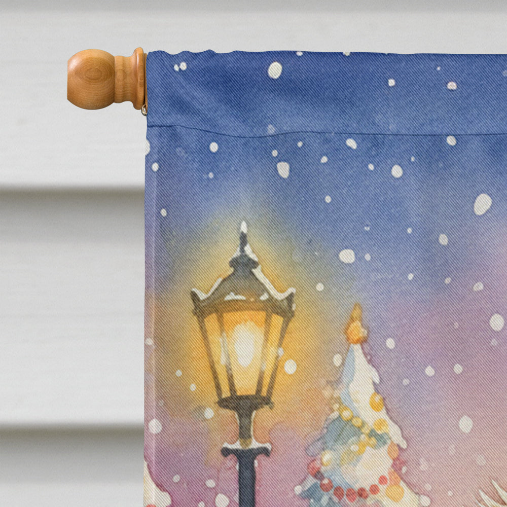 Pelican with Santa Claus House Flag 28x40 Porch Sleeve Pole Decorative Outside Yard Banner Artwork Wall Hanging, Polyester