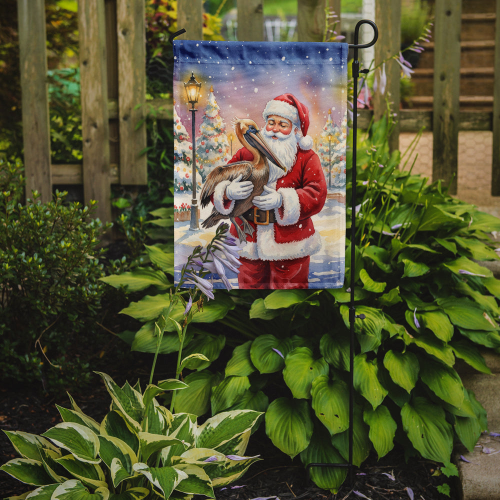 Pelican with Santa Claus Garden Flag Mailbox Decorative Yard Banner Outside Patio Artwork for Flower Beds, Garden Size, Multicolor