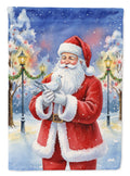 Pigeon with Santa Claus Garden Flag Mailbox Decorative Yard Banner Outside Patio Artwork for Flower Beds, Garden Size, Multicolor