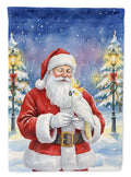 Sulphur Crested Cockatoo with Santa Claus House Flag 28x40 Porch Sleeve Pole Decorative Outside Yard Banner Artwork Wall Hanging, Polyester