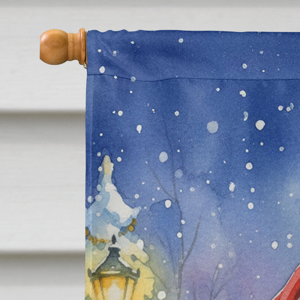 Sulphur Crested Cockatoo with Santa Claus House Flag 28x40 Porch Sleeve Pole Decorative Outside Yard Banner Artwork Wall Hanging, Polyester