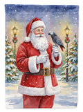 Timneh African Grey with Santa Claus Garden Flag Mailbox Decorative Yard Banner Outside Patio Artwork for Flower Beds, Garden Size, Multicolor