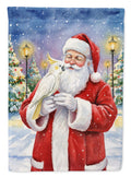 Umbrella Cockatoo with Santa Claus House Flag 28x40 Porch Sleeve Pole Decorative Outside Yard Banner Artwork Wall Hanging, Polyester