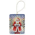 Yellowhammer with Santa Claus Porcelain Ornament Christmas Tree Hanging Decorations for Home Christmas Holiday, Rectangle, Gift, Multicolor