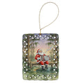 Cajun Santa Claus and the Accordion Gator Christmas Porcelain Ornament Christmas Tree Hanging Decorations for Home Christmas Holiday, Rectangle, Gift, Multicolor