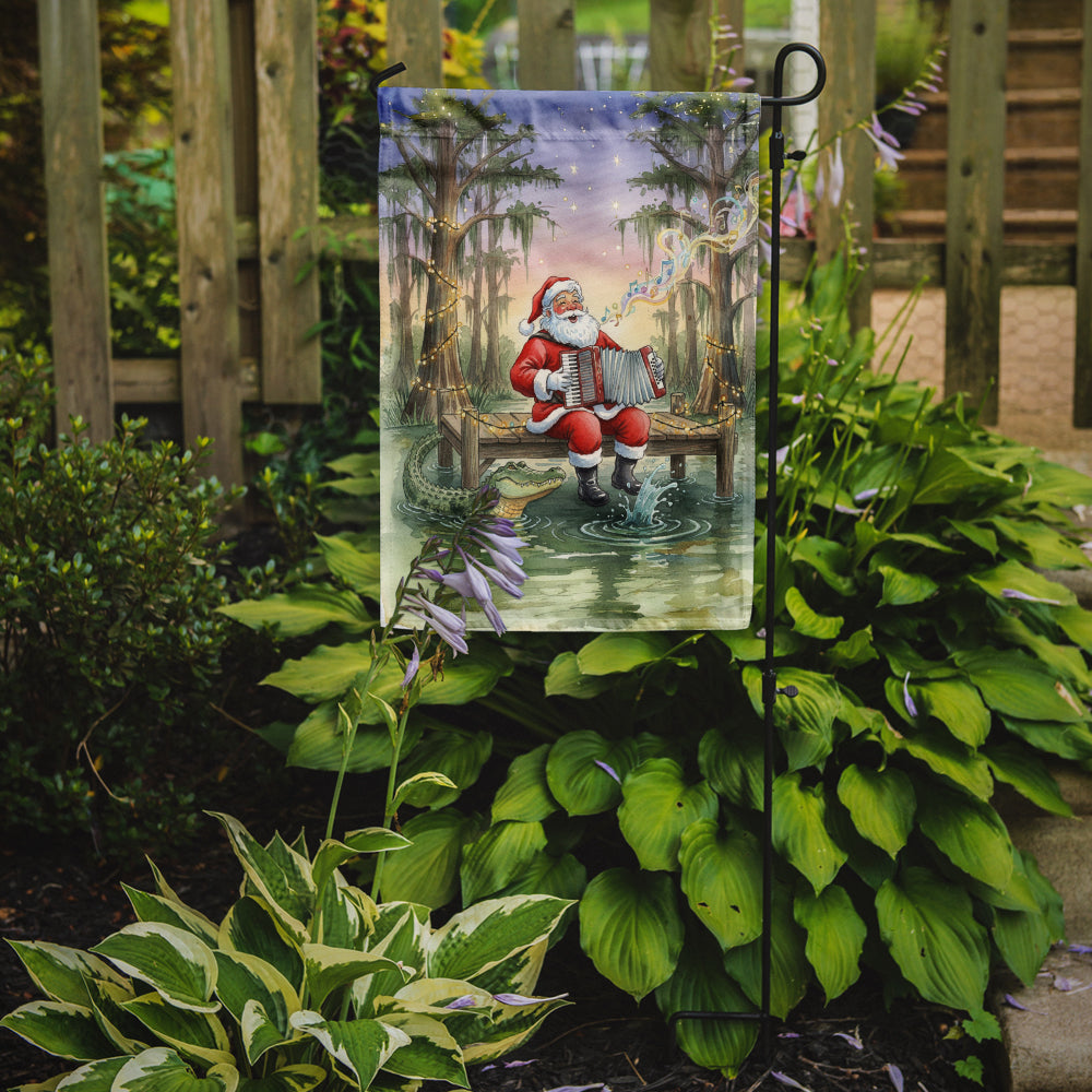 Cajun Santa Claus and the Accordion Gator Christmas Garden Flag Mailbox Decorative Yard Banner Outside Patio Artwork for Flower Beds, Garden Size, Multicolor