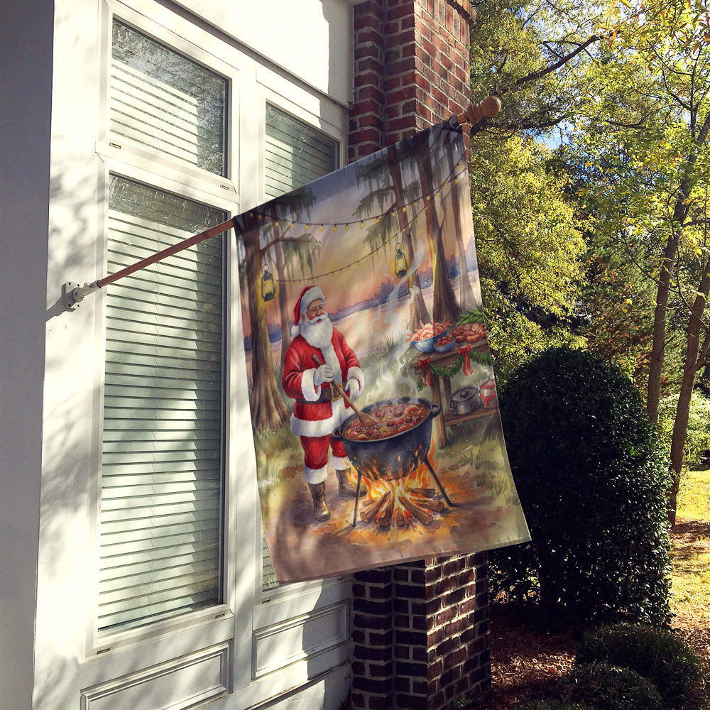 Cajun Santa Claus Cooking Gumbo Christmas House Flag 28x40 Porch Sleeve Pole Decorative Outside Yard Banner Artwork Wall Hanging, Polyester