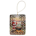 Cajun Santa Claus Cooking Gumbo Christmas Porcelain Ornament Christmas Tree Hanging Decorations for Home Christmas Holiday, Rectangle, Gift, Multicolor