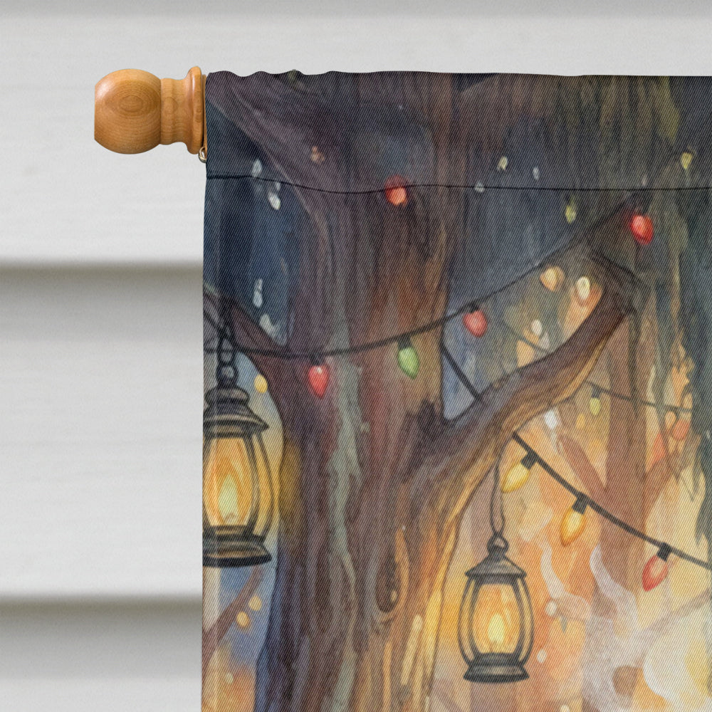 Cajun Santa Claus Crawfish Boil Christmas House Flag 28x40 Porch Sleeve Pole Decorative Outside Yard Banner Artwork Wall Hanging, Polyester