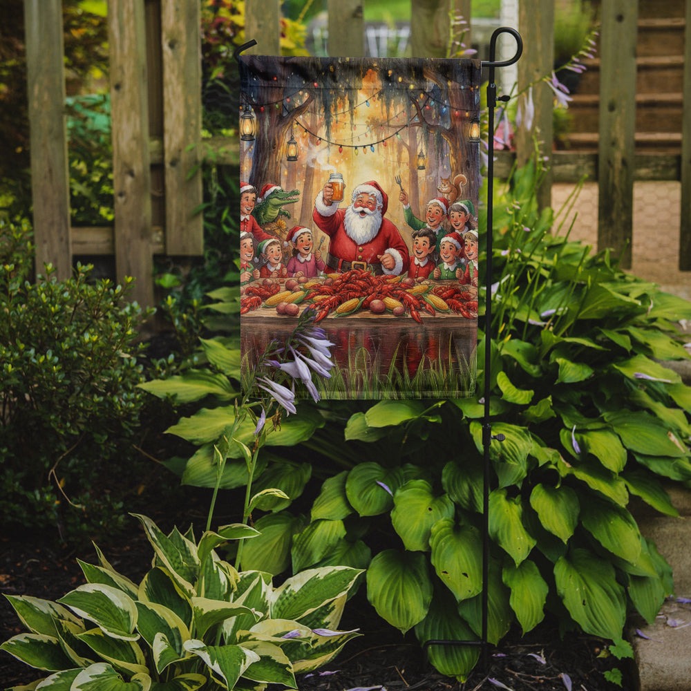 Cajun Santa Claus Crawfish Boil Christmas Garden Flag Mailbox Decorative Yard Banner Outside Patio Artwork for Flower Beds, Garden Size, Multicolor
