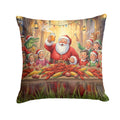 Cajun Santa Claus Crawfish Boil Christmas Decorative Throw Pillow 18x18 Indoor Outdoor Accent Cushion, Fabric Cover with Insert for Sofa, Bed, Porch & Living Room