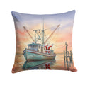 Cajun Santa Claus Decorating a Shrimp Boat Christmas Decorative Throw Pillow 14x14 Indoor Outdoor Accent Cushion, Fabric Cover with Insert for Sofa, Bed, Porch & Living Room