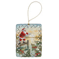 Cajun Santa Claus Feeding the Gators Christmas Porcelain Ornament Christmas Tree Hanging Decorations for Home Christmas Holiday, Rectangle, Gift, Multicolor