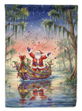 Cajun Santa Claus in the Bayou Christmas Parade Christmas House Flag 28x40 Porch Sleeve Pole Decorative Outside Yard Banner Artwork Wall Hanging, Polyester