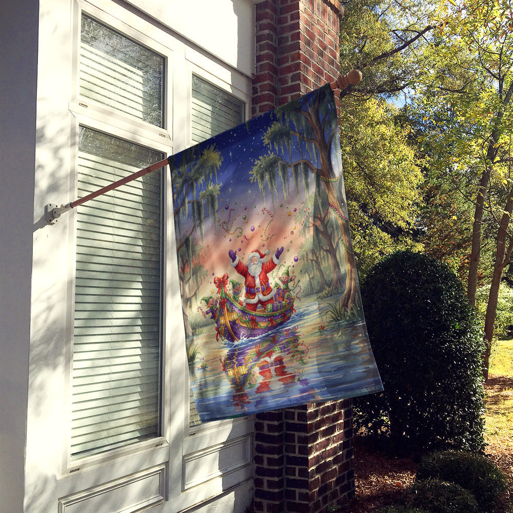 Cajun Santa Claus in the Bayou Christmas Parade Christmas House Flag 28x40 Porch Sleeve Pole Decorative Outside Yard Banner Artwork Wall Hanging, Polyester